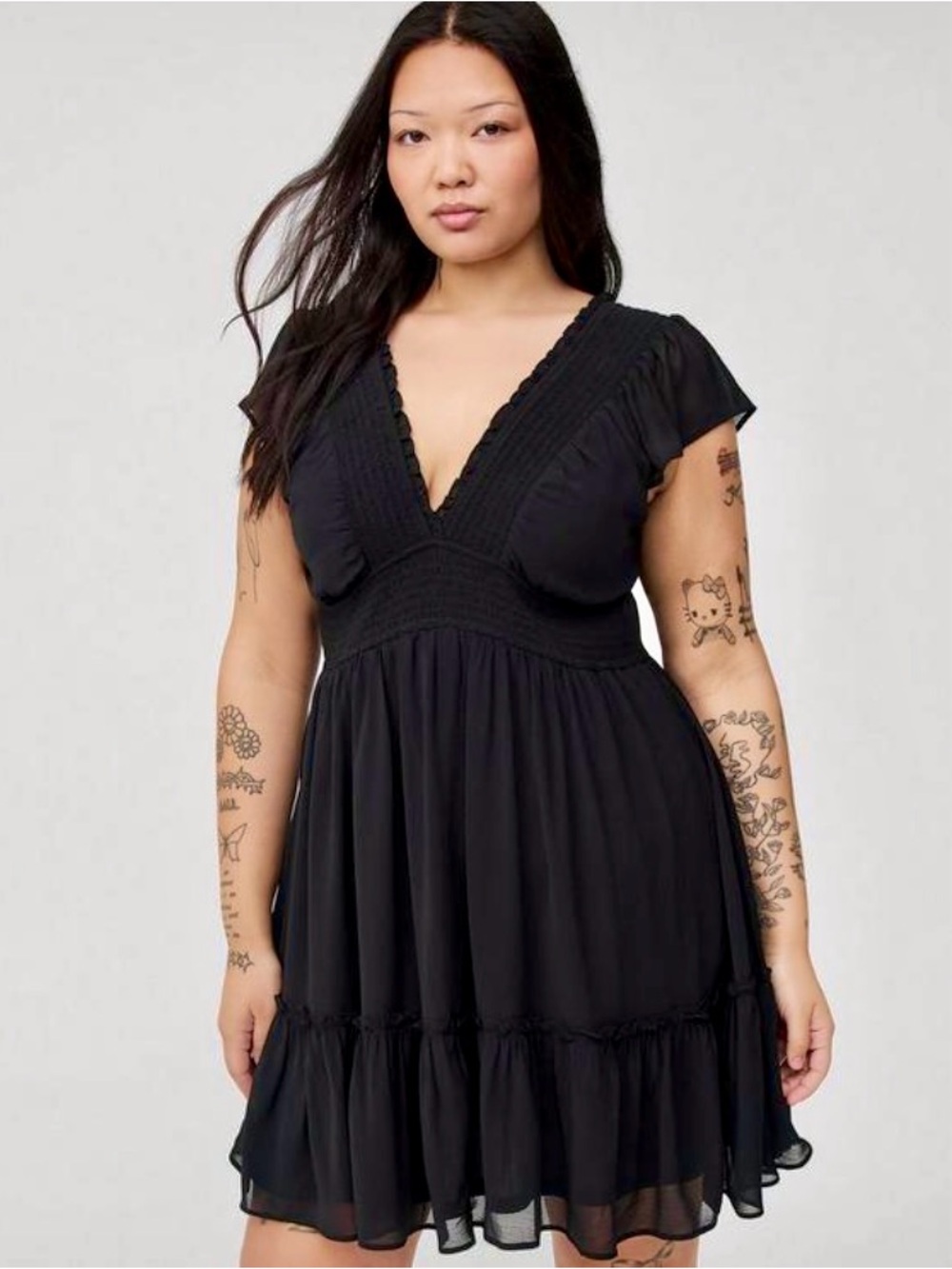 Torrid Mini Ruffle Chiffon Babydoll Dress - Size 1X- NWT!